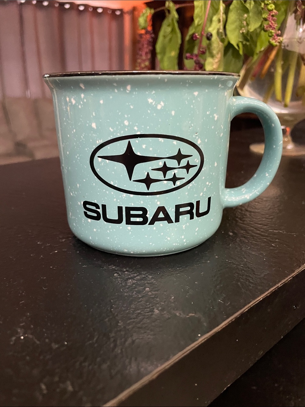Blue Speckled Ceramic Camp-Style Mug